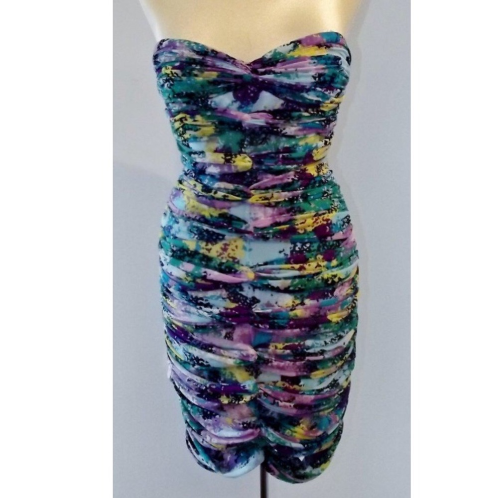 NWT BCBG ruched strapless dress